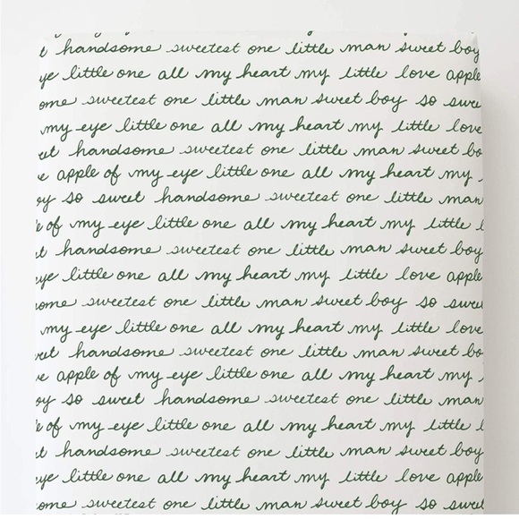 Carousel Designs New, Unopened White with Steel Blue Baby Boy Crib Sheet - Picture 2 of 5